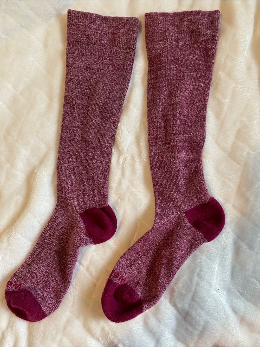 Women's Maroon Wide Calf Knee-High Compression Socks - by Wellow
